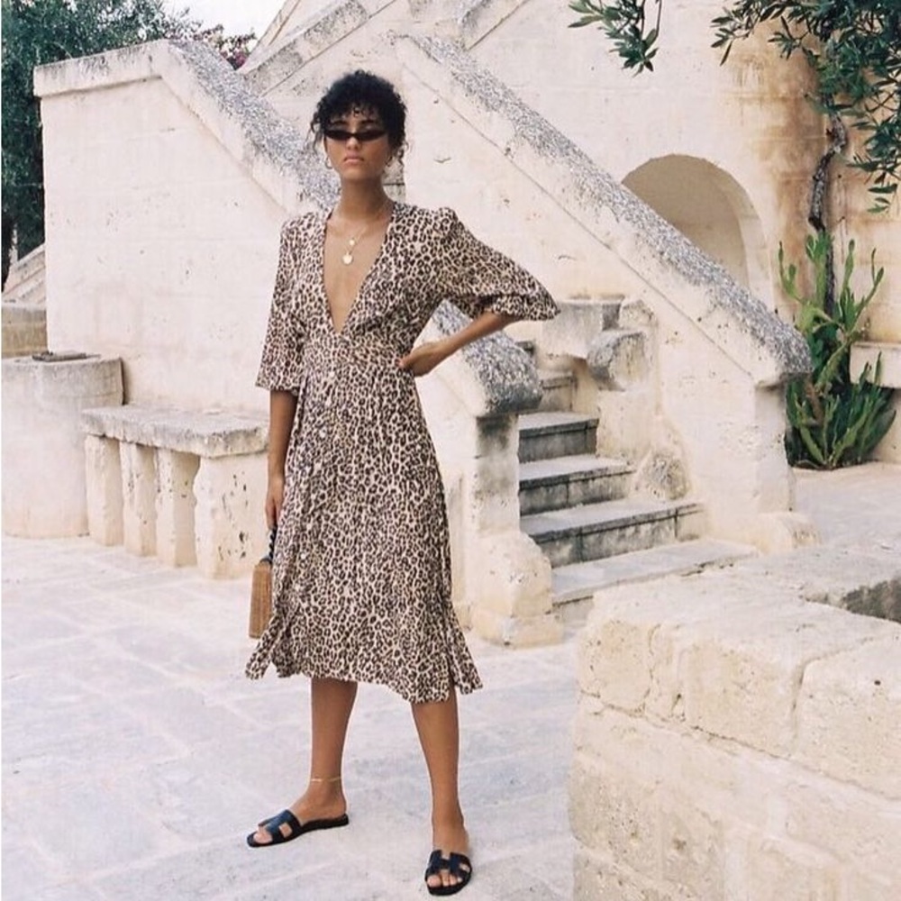 Faithfull the Brand ‘Chloe’ Leopard dress, Size 6 Medium
